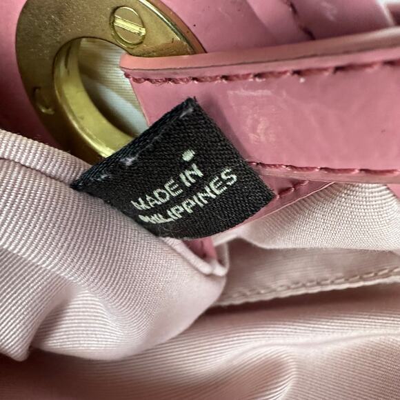 Coach Multicolor Signature The Beach Patent Leather Pink Trim Tote Bag F19184 - Picture 7 of 10